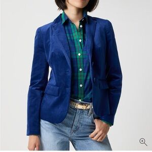 J Crew Factory Fairmont Blue Velvet Blazer Womens Size 20 New With Tags